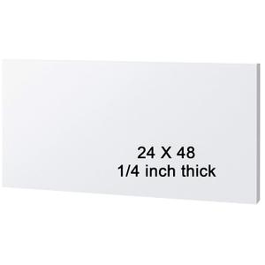 HDPE Sheet 1/4-24" x 48" High Density Polyethylene Sheets with Protective Film 1/4 Thick HDPE Plastic Sheet Board Solid Plastic Block for Flat Panel DIY Projects Machining Home (White)