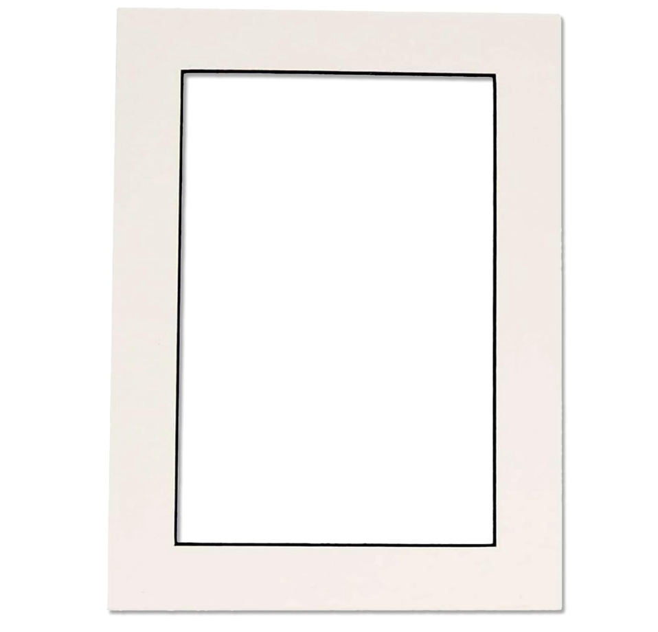 11x14 Mat for 8x12 Photo  Precut White with Black Core Picture Matboard for Frames Measuring 11 x 14 Inches  Bevel Cut Matte to Display Art Measuring 8 x 12 Inches  Acid Free ONE MAT