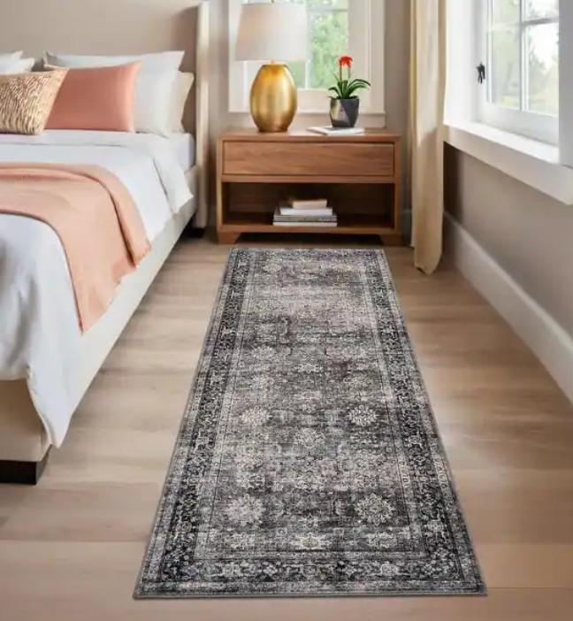 Oriental Machine Washable Rug Vintage Non-Slip Non-Shedding Rugs Farmhouse Distressed Indoor Floor Carpet, 2.5x6