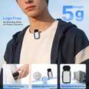 ZealSound Mini Wireless Lavalier Microphone for iPhone iPad Android, Dual Channel Wireless Microphones with Noise Cancellation, Mute & Volume Control, 33H Battery Case, USB-C & Lightning Plug & Play