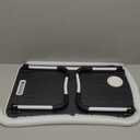 Foldable Laptop Table, Portable Lap Desk Bed Table Tray, Laptop Stand with Cup Holder & Tablet Slot & Lifting Handle for Working Writing Drawing & Eating (Black)