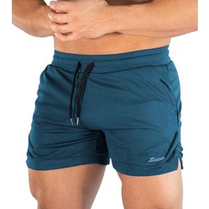 Surenow Mens Running Gym Shorts 3 Inch Breathable Lightweight Athletic Sport Shorts Training Workout Shorts with Pockets (Small, Blue)