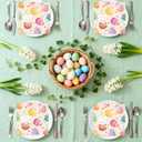 3 x 50PCS Easter Eggs Paper Napkins - 6.5 x 6.5 Inch Watercolor Bunny Egg Luncheon Napkins Disposable Dinner Supplies for Easter Birthday Party Decorations