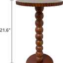 Slot Edge Round Side Table - Small Space Accent Table w/Solid Wood Leg - 12" Modern Drink Table, Nightstand for Bedroom, Living Room, Office & Tight Corners (Brown)