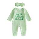 Adobabirl St Patricks Day Baby Girl Outfit Newborn My 1st St Patricks Day Clover Onesie Ruffle Romper Irish baby Clothes (First St Patricks-Green, Newborn 0-3 Month)