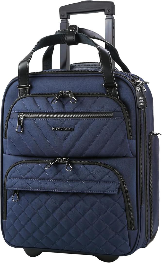 KROSER Carry On Underseat Multi-functional, 16-inch Underseater Lightweight Overnight Suitcase for Women, Navy KROSER Carry On Underseat Multi-functional, 16-inch Underseater Lightweight Overnight Suitcase for Women, Navy