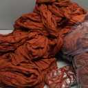 RealBox 28 Pack Terracotta Cheesecloth Table Runner 17x108 Inch Semi Sheer Boho Gauze Cheese Cloth Fabric Table Runners, for Wedding Party Baby Shower Birthday Home Decor Garden Farmhouse