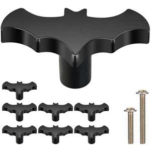 Gothvanity Bat Cabinet Knobs 8 Pack - Gothic Decor Knobs for Kitchen Cabinet, Drawer Pull, Dresser and Cupboard Handle - Wood- 2.6 x 1.3 Inches - Black