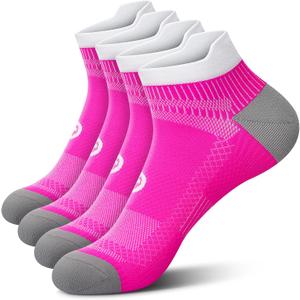 PAPLUS Ankle Compression Sock for Men and Women 2 Pairs, Low Cut Compression Running Sock with Ankle Support (Large-X-Large)