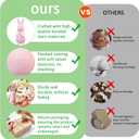 Easter Bunny Decorations, Flocked Bunnies Figurine with Soft Velvet Texture, 5.5" Resin Rabbit Ornaments, Spring Decor for Home Office Table Centerpiece Gift (Pink&White)