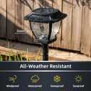 Solar Pathway Lights, Super Bright Solar Lights Outdoor Waterproof, 2 Pack Glass Solar Garden LED Lights, Landscape Lighting Decorative for Path, Yard, Patio, Walkway, Driveway, Slate Black