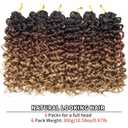 GoGo Curl Crochet Hair for Women Water Wave Curly Crochet Hair Wavy Human Hair Deep Wave Beach Curl Crochet Synthetic Hair Extensions (12 inch(Pack of 6), 1B/30/27)