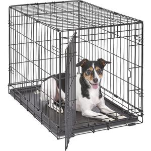 New World Single Door Folding Metal 30-Inch Dog Crate,Includes Leak-Proof Pan, Floor Protecting Feet, & New Patented Features, for Medium-Sized Breeds