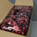 60 Pcs Cheerleading Pom Poms Cheering Pompoms Bulk Cheer Metallic Foil Pom with Baton Handle Plastic Poms Squad for Game Team Spirit Sports Dancing Basketball Club (Black, Red)