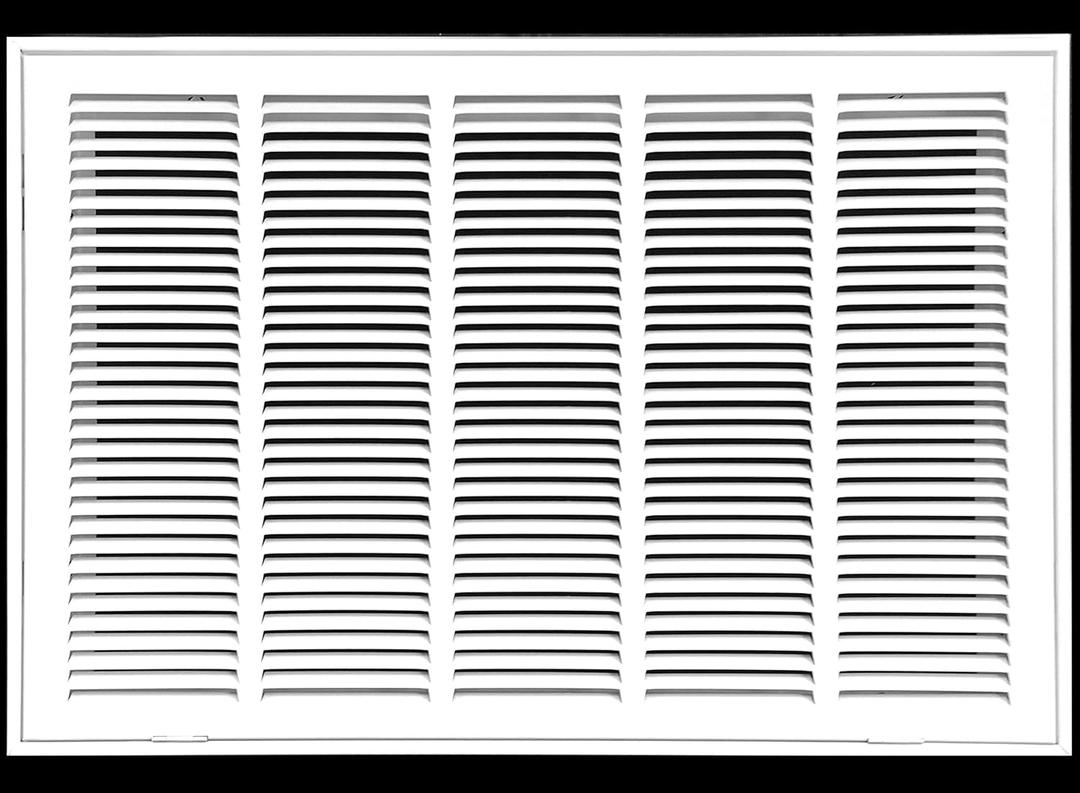 25" X 16 Steel Return Air Filter Grille for 1" Filter - Removable Frame - HVAC Duct Cover - Flat Stamped Face - White [Outer Dimensions: 27.5 X 17.75]