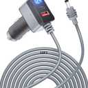 3 in 1 Starlink Mini Cable 12V Adapter 10FT Car Charger for Starlink Mini Power Cable Cigarette Lighter Adapter DC 12V-24V with Digital Display, Durable USB C PD 36W and USB A 18W Port Gray 18AWG 3M