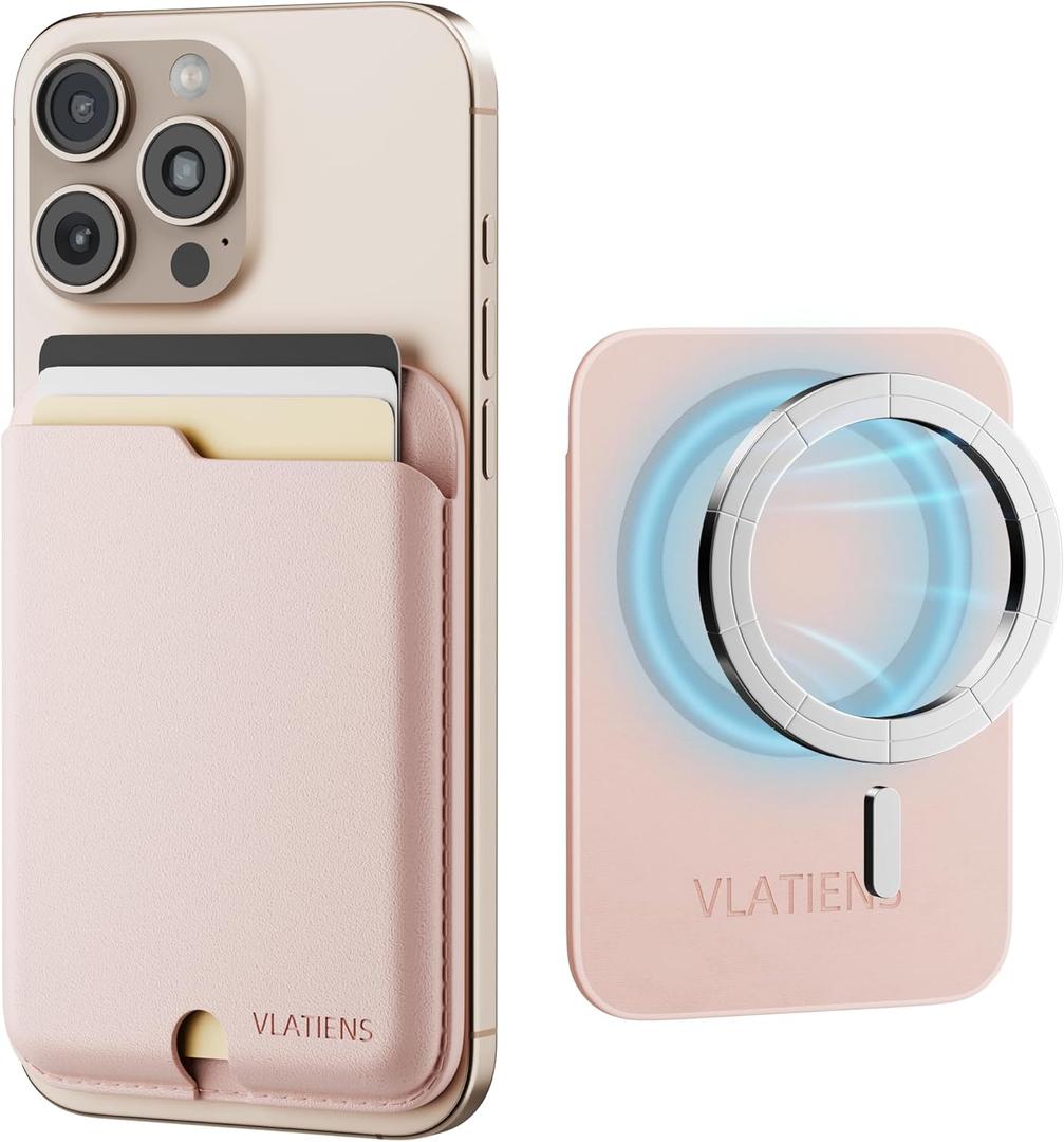 2 x magsafe wallet magnetic for iphone mag safe wallet magnetic phone 2-card holder for iphone 15/14/13/12/pro max Series (Light pinke)