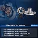 Autoround BR930580K Front Wheel Bearing and Hub Assembly Compatible with Honda CR-V 2002-2006, Element 2003-2011