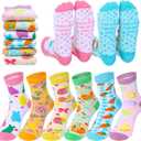 6 Pairs Summer Pilates Socks for Women Novelty Socks Non-slip Grippy Yoga Gift Supplies for Dance Workout