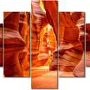 TUMOVO 5 Pieces Canvas Wall Art Antelope Canyon Wall Painting American Modern Artwork Pictures Arizona Home Decorations for Living Room and Bathroom Framed Stretched Ready to Hang (60''Wx 40''H)
