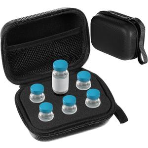 6 Slots Insulin Peptide Fridge Carrying Case Vial Holder Storage Protector Bag, Fits Standard 10ml Vials, Insulin Cooler Travel Kits Case Organizer Diabetes Protector(Black)