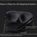 ALASKA BEAR Sleep Mask 2 Straps, Deep Concave Molded Foam Mask with Convex Eye Cups and Light Blocking Nose Contour, Two Adjustable Elastic Bands Stay on Head w/o Slipping, Black