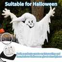 3 x Halloween Ghost Keychain, Halloween Keychain Boo Basket Stuffers for Women, Metal Spooky Gifts, With a Flannel Bag