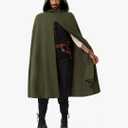 Spooktacular Creations Halloween Renaissance Cloak Costume Men, Green Medieval Hooded Cape Vintage Capelet for Themed Parties L/XL