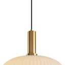 KCO Lighting Large Milk Glass Pendant Lighting Kitchen Island Brushed Brass Globe Pendant Light Mid Century Modern Hanging Light Fixture Gold White Pendant Light (30cm)