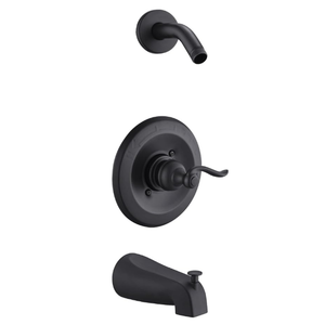 Replacement for Delta Shower Faucet Trim Kit, Shower Arm, Shower Handle& Tub Spout, (Valve& Catridge Not Inclued) (With Tub Spout, Matte Black)