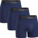 Mens Underwear Boxer Briefs, Breathable Modal Boxer Briefs for Men with Moisture Wicking, Soft Elastic Waistband 3" (M)