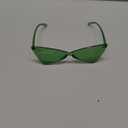 OLIN Triangle Thick Rimless Sunglasses One Piece Colored Transparent glasses For Women and Men (Green)