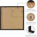 12.6x12.6 Vinyl Record Frame 2 Pack, Black Wooden Album Cover Display Frame with Tempered Glass Cover for Any 12 By 12 Inch Lp Record Cover