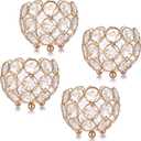OwnMy 4PCS Gold Crystal Bowl Tealight Holders Small Round Votive Candle Holders, Gold Crystal Tea Light Candle Lanterns Candle Stands for Dining Table Centerpieces Wedding Decors
