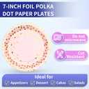2 x Gold Dot Paper Plates and Napkins Party Supplies,Serves 25 Guests Plates and Napkins,Disposable Paper Tableware Set for Birthday Wedding Bridal Shower Baby Shower Decorations (Pink Gold)