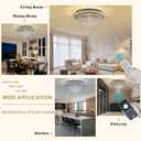 24" Flush Mount Crystal Chandeliers with Remote and APP,Black Ceiling Light