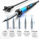 Soldering Iron Kit, 90W 110V LCD digital soldering gun12-in-1 Soldering Iron Kit ToolTemperature adjustable from 180-480C5 soldering tipssoldering wiresoldering pastesoldering pump