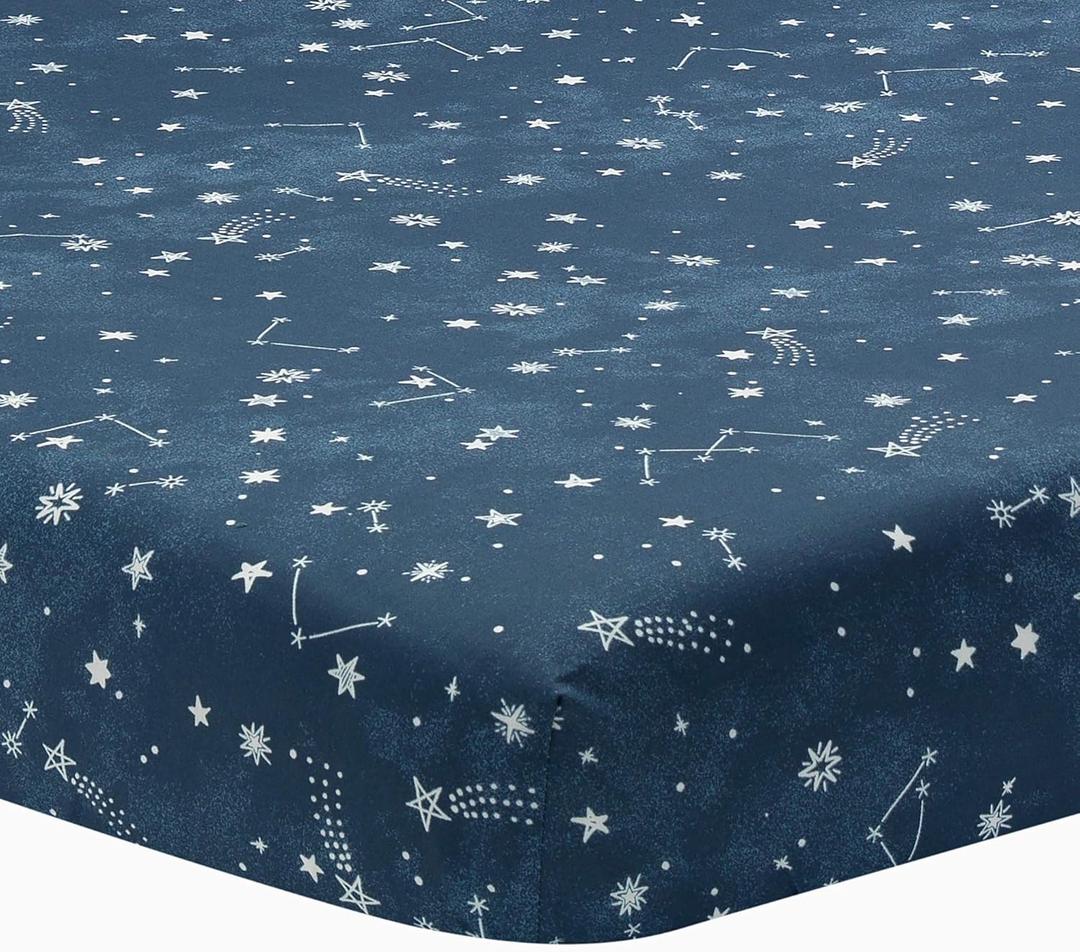 Lambs & Ivy Sky Rocket Blue Stars/Galaxy/Space 100% Cotton Fitted Crib Sheet Lambs & Ivy Sky Rocket Blue Stars/Galaxy/Space 100% Cotton Fitted Crib Sheet