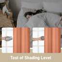 LAMIT Thermal Linen Curtains 54 Inch for Windows, Linen Textured Light Filtering Curtains Gromment Privacy Boho Panels for Loft Room/Bedroom, Set of 2 Panels, W52 x L54, Terracotta