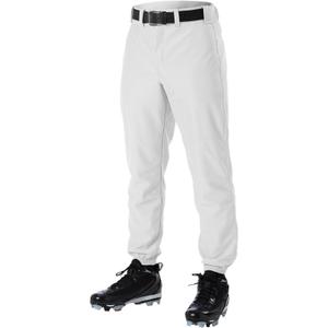 Alleson Athletic Boys' Elastic Bottom Baseball Pants  Classic Fit, Durable Fabric, and Secure Waistband (X-Small, White)