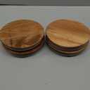 4 PCS 1 Gallon Mason Jar Lids Wooden Fits 3.7 Inch Inner Dia Replacement Mason Jar Lids Ball Glass Jar Lids Wooden Lid with Silicone Seal Canning Jars Lids Only for 1 Gallon Jars(4, Natural Acacia)