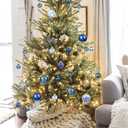 Briful 80mm/3.15" Shatterproof Clear Plastic Christmas Ball Ornaments Decorative Transparent Xmas Balls Baubles Set with Stuffed Delicate Decor Hanging Christmas Tree Ornaments(12 Counts, Blue)