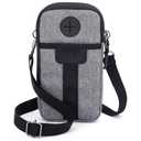 Travel Cell Phone Pouch Belt Pouch, Dual Phone Holster Crossbody Bag with Shoulder Strap for iPhone 17 16 15 14 Pro Max Case Holder with Neck Lanyard Smartphone Walking Passport Wallet