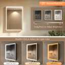 Lighted Medicine Mirror Cabinet with Storage Adjustable Brightness 3 Color Temperature Lighting Sturdy Aluminum Medicine Cabinet with Lights 2 Socket & 2 USB Ports & Adjustable Shelf