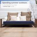 Favoyard Outdoor Bench Cushion 48 x 18 Inch Waterproof Patio Furniture Cushions 3-Year Color Fastness Garden Sofa Settee Couch Swing Pads with Handle and Attach Ties, Blue