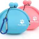New Oasis Dog Treat Pouch 2Pack, 10oz Small Portable Silicone Dog Training Treat Pouch with Carabiner Reusable Dog Treat Container Dog Treat Bag Silicone Treat Pouch for Leash Key Case, Blue and Pink