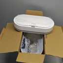 ELPHECO Bathroom Trash Can with lid 2.5 Gallon Waterproof Motion Sensor Wastebasket, Automatic Trash Bin Bathroom Decor for Bedroom and Office White with Golden Trim