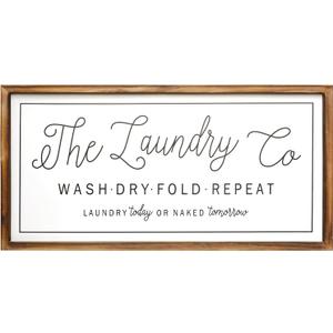Large Laundry Sign for Laundry Room Decor 24''12'' Farmhouse Laundry Room Wall Decor The Laundry Co Wash Dry Fold Repeat Wooden Sign