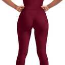 SUUKSESS Women 2 Piece Workout Sets Compression Tummy Control Leggings with Pockets Halter Built in Bra Tank Tops (X-Small, Magenta)