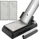 Diamond Sharpening Stones with Honing Guide, Kalolary Knife Sharpener Stone with Non-Slip Base for Chisels Planes Sharpening Stone Set Fine/Coarse Diamond Sharpening Plate with Angle Guide (400/1000)